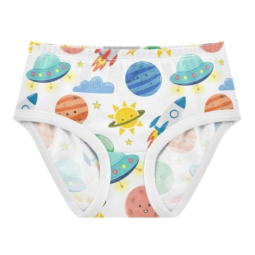 Joisal Cotton Toddlers Underwear Floral Cute Cartoon Planets Panties for Girl Colorful Underpants Briefs 2t