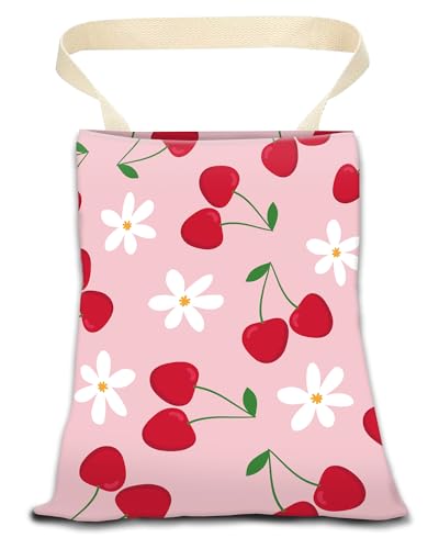 Image of Car Trash Can, Durable Hanging Car Trash Garbage Bag, Cute Automotive Garbage Cans Organizer, Cute Pink Cherry