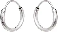 Brinco argola Prata Fio Redondo 01 cm Prata 925 Original segundo 2º Furo