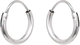 Brinco argola Prata Fio Redondo 01 cm Prata 925 Original segundo 2º Furo