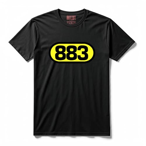 t-Shirt Official Logo 883 Band 100% Cotone Alta qualità (IT, Testo, XL, Regular, Regular, Standard, Nero)