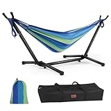 Goutime Kids Hammock with Stand,220lb Capacity,Childs Hammocks Frame Holder Base with Portable Carrying Bag for Indoor,Outdoor,Patio,Deck,Yard,Beach (Blue)