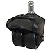 Dual Wheel Swivel Caster w/Brake, 150 lb, 2 in, PP
