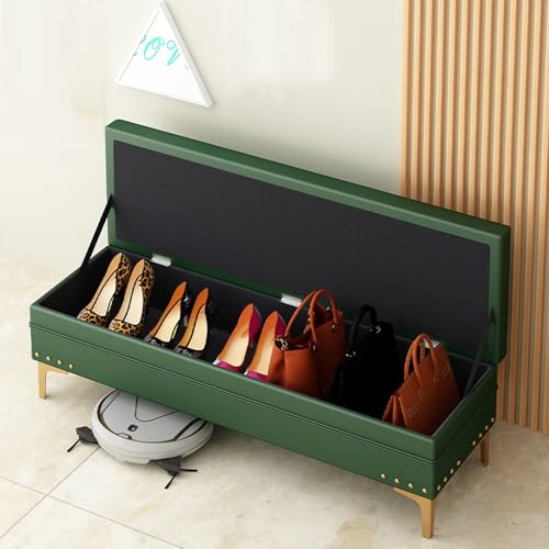 Cajas almacenaje integradas en banco de pie de cama con patas de metal robustas 6