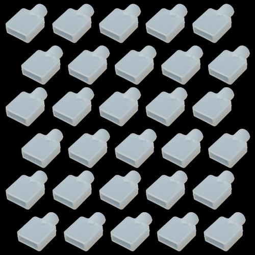 FMHXG 30PCS Light Strip Silicone 5050 Racket Plug 12mm Cable Plug Cover with Sealant for LED Strip...