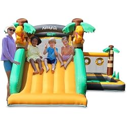 Dinosaur Inflatable Bounce House with Slide, AirMyFun Large Kids Bouncy Castle 3-8, Indoor Outdoor Toddler Jumping Castle, Safe Backyard Blow Up House for Birthday Party, Included Air Blower,82081