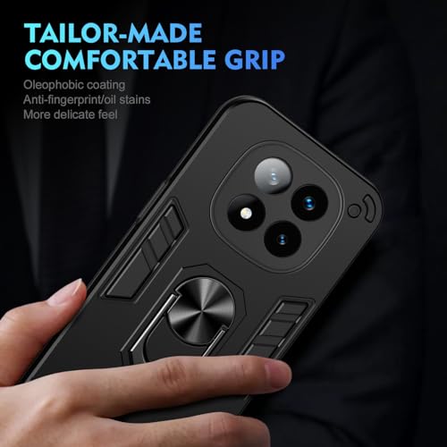 Image of ShieldTech PC Back Cover Case for Redmi Note 14 Pro Plus 5G | Ring Stand | Camera Protection | Black Mobile Phone Back Cover Case for Redmi Note 14 Pro Plus 5G | Black Back Cover