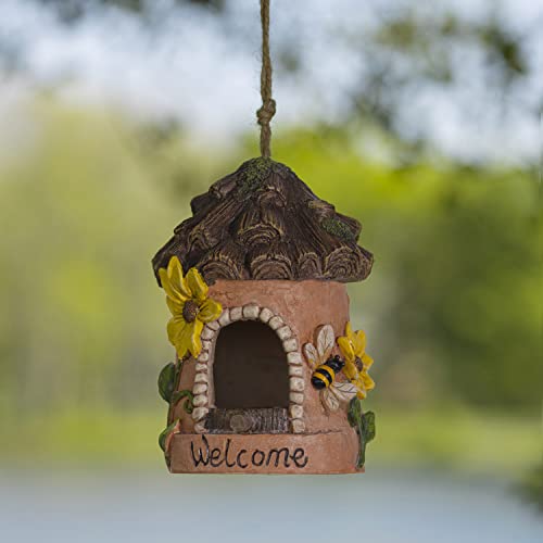 VP Home Hanging Bird Houses for Outside, Hand-Painted Bird Houses for Outdoors Decorative Birdhouses (Arcadian Welcome)