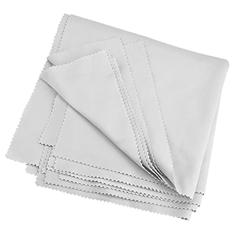 VCRANONR 10 Pcs Record Cleaning Cloth 30 * 30cm Large Anti-Static Microfiber Towel Lint Free Cleaner for Records Mobile Phones Tablets Glasses Camera Lenses Watches Computer Screens TV Screens (Gray) Cover
