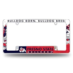 Rico Industries NCAA Fresno State Bulldogs Primary 12″ x 6″ Chrome All Over Automotive License Plate Frame for Car/Truck/SUV