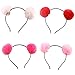 Headband Bear Ears Fluffy Furry Soft Ball Cute Fashion Hoop Hairband Halloween Christmas Party Birthday Headwear Cosplay Costume for Girls Boys Toddlers Kids Adults (A set)