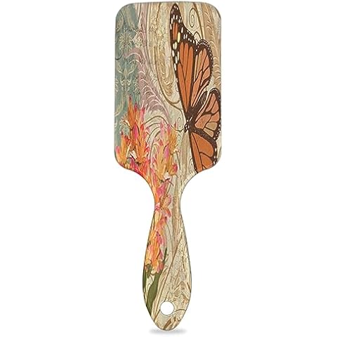 Vintage Flower Butterfly Detangler Hair Brush Cover