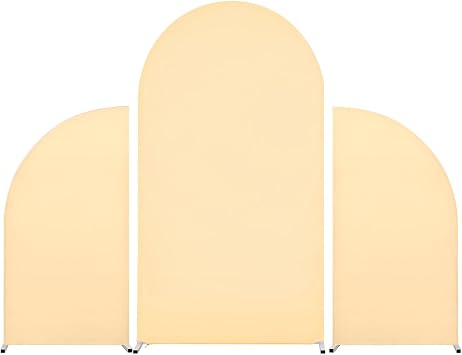 Set of 3 Arch Backdrop Stand Covers High Elasticity Fitted Round Top and Half Moon Double Sided Wedding Arch Cover Fabric Wedding Arch Stand Decoration (5ft 7.2ft 5ft)