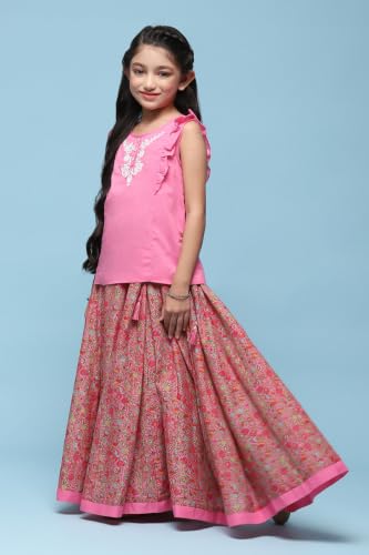 Image of BIBA Girl Cotton Straight Printed Co-Ord Set