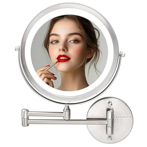 OVENTE 9″ Lighted Wall Mount Makeup...