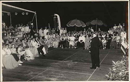 Man in Tuxedo Speaking to Crowd, onboard Ship Cruise Ships Original Real Photo Postcard (RPPC)