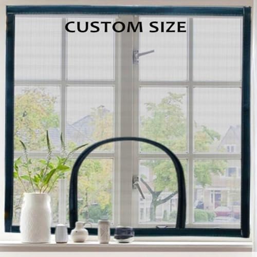 Custom Size Window Insect Screen,Fly Screen Mosquito Net,Cat Protection Net with Zipper,Window Safety Mesh for Bedroom Kitchen