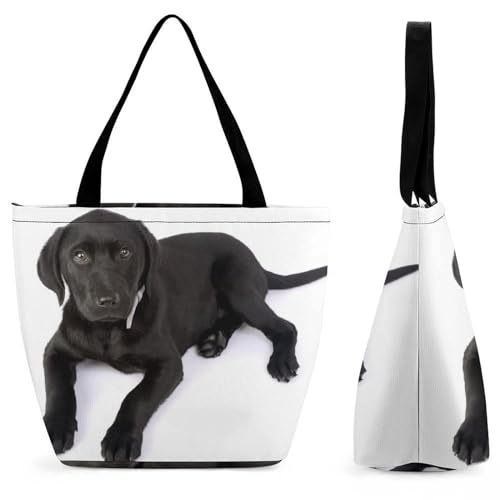 Sac à bandoulière labrador noir grand sac cabas femme aux finitions soignées