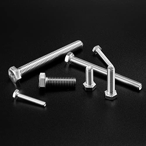 3/8-16 x 1 Hex Head Screw Bolt, 20Pcs 18-8 (304) Stainless Steel, Fully Threaded, Plain Finish, by SG TZH by SG TZH - Image 7