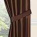 Regal Home Collections Amore Curtains 5-Piece Window Curtain Set - 54-Inch W x 84-Inch L Panels with Attached Valance and 2 Tiebacks - Bedroom Curtains and Living Room Curtains (Brown)