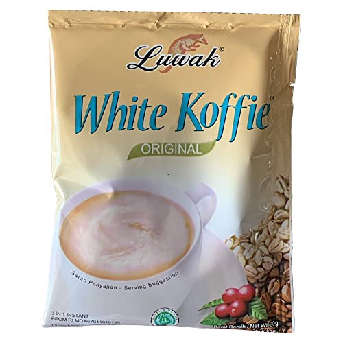 10 Sachets X Luwak White Koffie Premium (3 In 1) Low Acid And Less Sugar Instant Coffee 200 Grams #TOP1