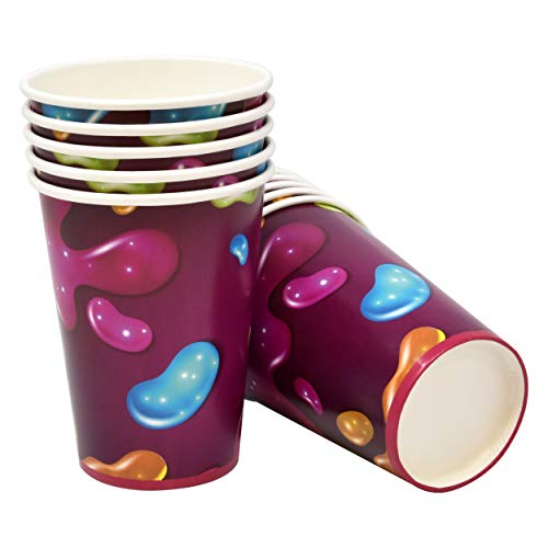 Slime Making Party Supplies Disposable Tableware Set 24 9" Paper Plates 24 7" Plate 24 9 Oz Cup 50 Lunch Napkins For Boys Girls Glitter Slime Splatter Splash Colorful Rainbow Theme Birthday Decoration #TOP3