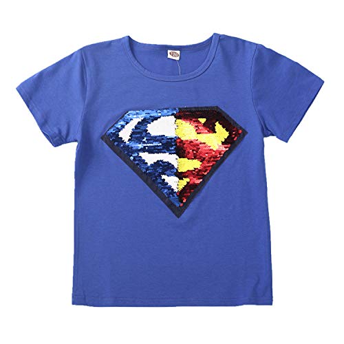 Lee little Angel 2018 Nouveaux Enfants Porter des Paillettes pour Enfants va Changer Le modèle de Coton T-Shirts (120 (5-6T), CA) Cover