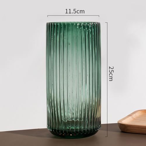 Vase de style simple et raffiné en verre vert Uonlytech de qualité supérieure