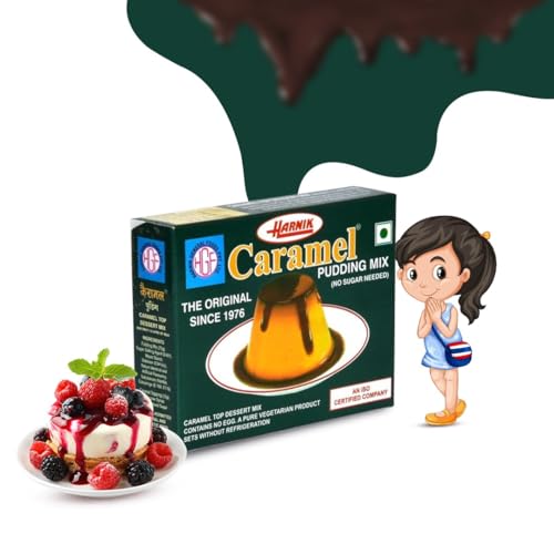 Image of Harnik Caramel Pudding (Mix) - 90 Gm (Pack of 5) | Instant Dessert, Easy to Make, Classic Creme Caramel