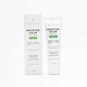 Herbia Protetor Solar Facial Pele Oleosa 30 Fps Natural E Vegano Branco
