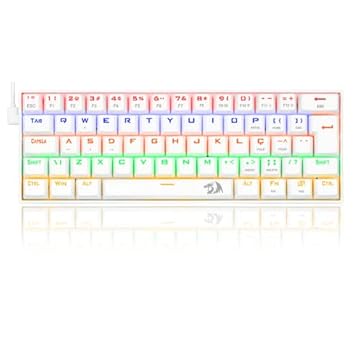 Redragon TECLADO GAMER MECANICO LAKSHMI RAINBOW BRANCO SWITCH MARROM ABNT2,