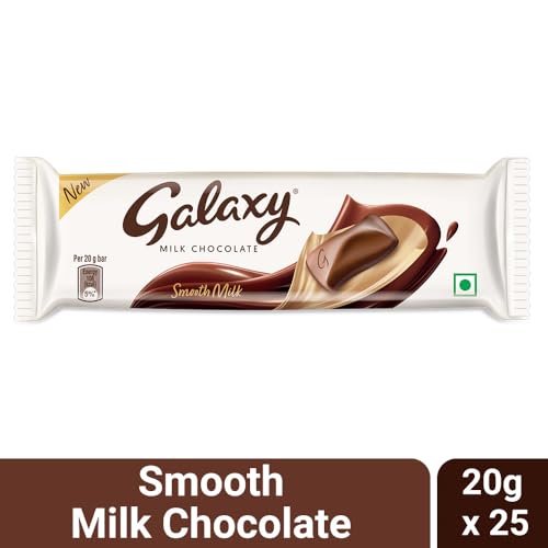 Image of GALAXY Smooth Milk Chocolate Bar | Loaded with the Goodness of Milk and Cocoa | Perfect for Sharing with Family & Friends | Pack of 25, 20 gram
