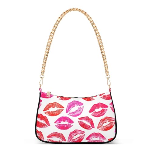 susiyo Shoulder Bag for Women Beautiful Red Lips Small Shoulder Purse Bags Cute Hobo Tote Handbag Mini Clutch Purse