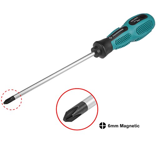 Image of uxcell #2 Phillips Screwdriver 6 Inch Round Shaft Non Slip Comfortable Handle