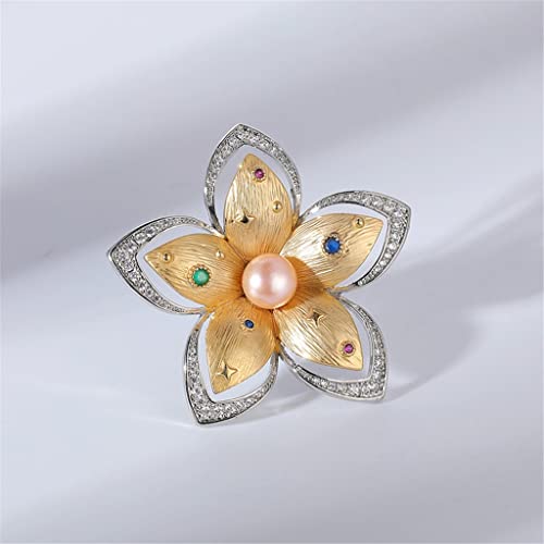 Broche fleur en zircon bicolore pour sublimer instantanément vos vestes