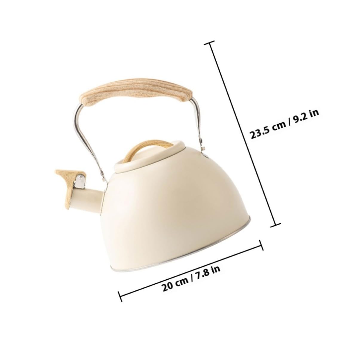 Acero Inoxidable Hervidor Silbante Beige 3l para Cocina y Camping
