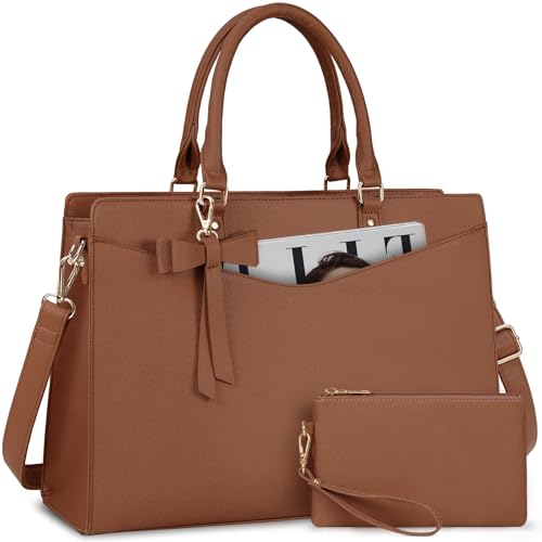 RAINSMORE Borsa da Lavoro Donna con Pochette Borsa Porta PC 15,6 Pollici Grande Borse a Mano Pelle...
