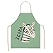 MJJLT Delantales de cocina con estampado de cebra para mujer, Baberos de lino y algodón, delantal de limpieza para el hogar, delantal de cocina para el hogar E12 68x55cm
