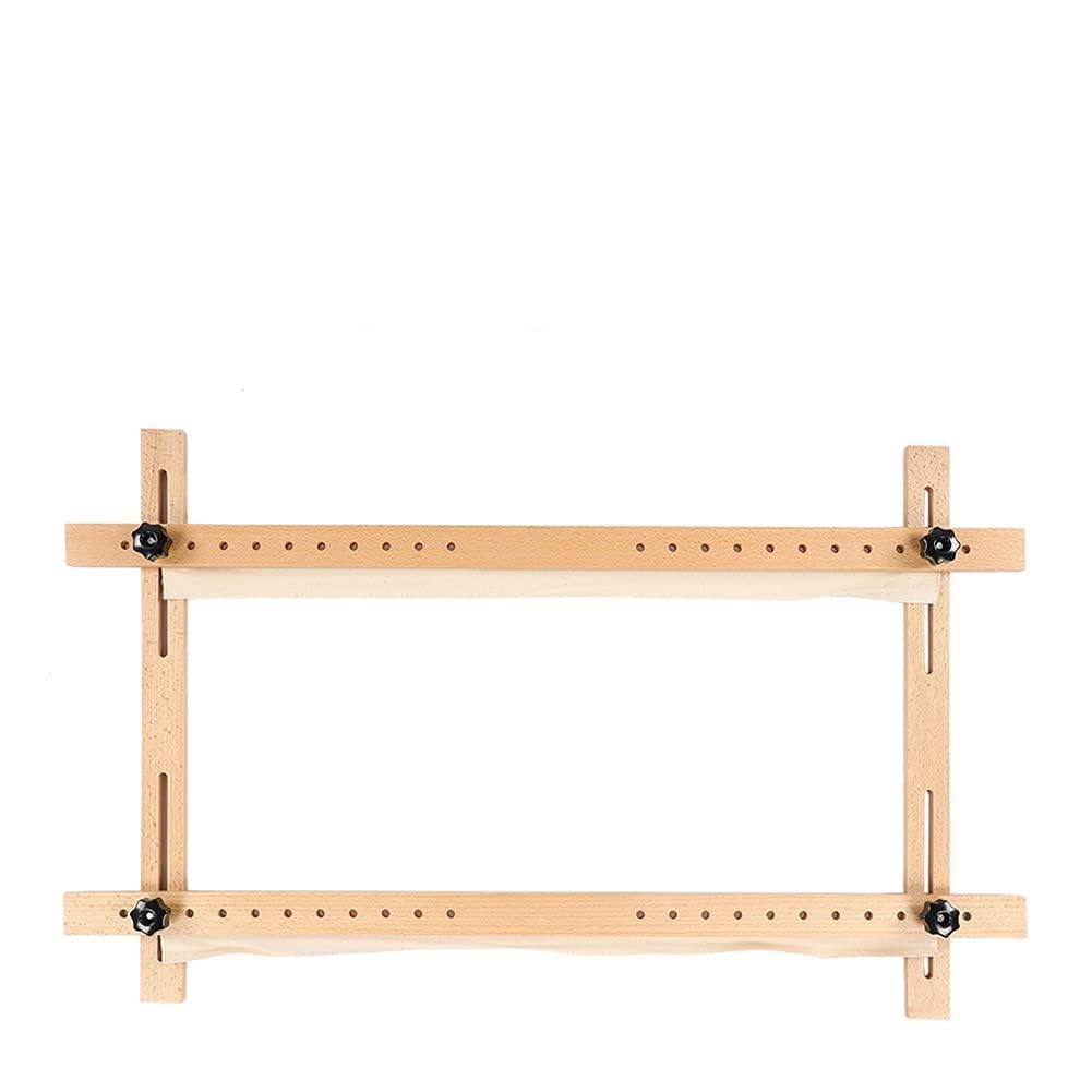 Bamjour Aro de Marco de Bordado de Madera de 60x100 Cm - Herramienta Cuadrada para Manualidades de Punto de Cruz - Fácil Ajuste y Diseño Duradero para Proyectos de Costura en el Hogar