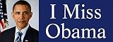 JR Studio 3x8 inch I Miss Obama Bumper Sticker - Clinton Anti Trump pro President Barack Vinyl Decal Sticker Car Waterproof Car Decal Bumper Sticker