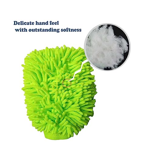 Hegangly JQHGL006 2 Pack Car Wash Mitt Microfiber Chenille Car Wash Mitt Scratch Free thumb #2