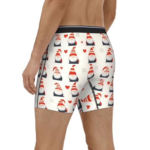 Mens Underwear, Cute Heart Gnome Print Boxers for Men, Soft Moisture-Wicking Breathable Boxer Briefs4
