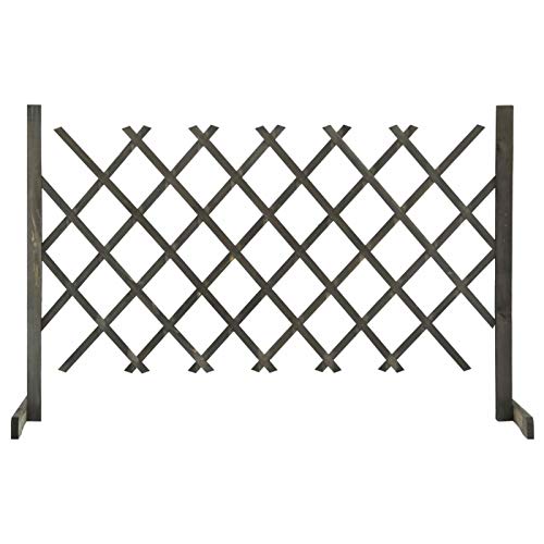 Juroupi Clôture en Treillis de Jardin Gris 120x90 cm Bois de Sapin,Barriere Jardin Exterieur,Barriere Jardin,Portillon Grillage
