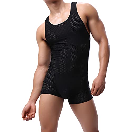 QiaTi Mens Athletic Supporters Sports Underwear Bodysuit Jumpsuit Wrestling Singlet Boxers