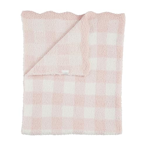 Mud Pie Childrens Pink Gingham Chenille Blanket  