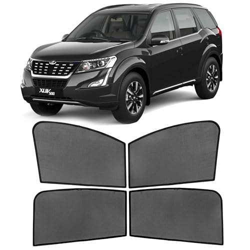 Image of AutoStory Custom Fit Black Mesh Car Sunshade for XUV 500 | UV & Heat Protection Car Window Curtains | Privacy Car Sun Shade | Breathable Vehicle Specific Side Window Shades