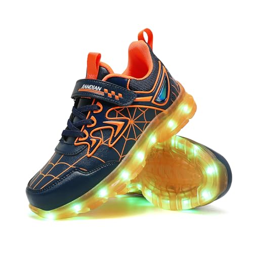 LED Light Up Shoes for Toddler Boys Girls Glow Sneakers with USB Rechargeable Flashing Lights, Non-Slip Sole for Kids Birthday, Christmas & Outdoor Activities Orange3