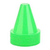 MAGT Sport Coni di Addestramento, 10 Pezzi Coni da Calcio in PE 3.35 Pollici Cono di Traffico per Bambini Calcio Allenamento (Verde)