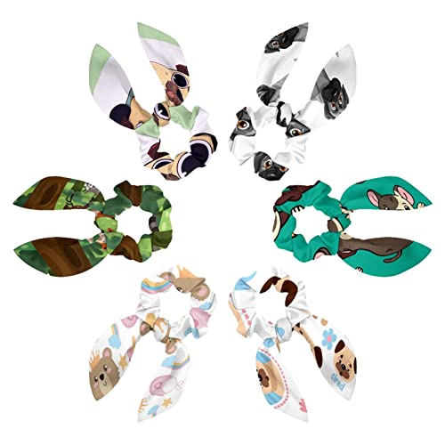 Chouchous nœud oreilles de lapin : le lot de 6 carlins parfait pour fille et femme