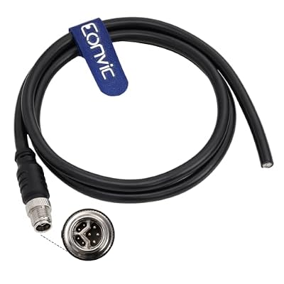 M12 Y Code 8 Pin Male to Open Ethernet CAT5e Data & Power Hybrid Cable 1M